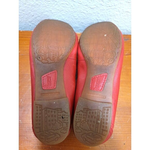 Born Red Leather Ballet Flats Slip on Shoes Size 6 - Picture 8 of 11
